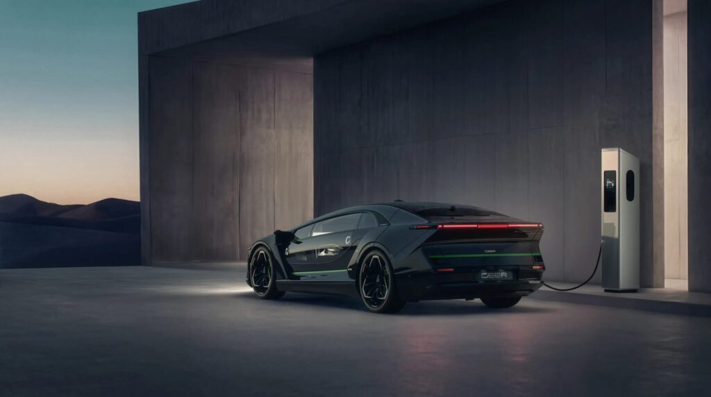 CEER Exobot Sedan Black Charging Dusk
