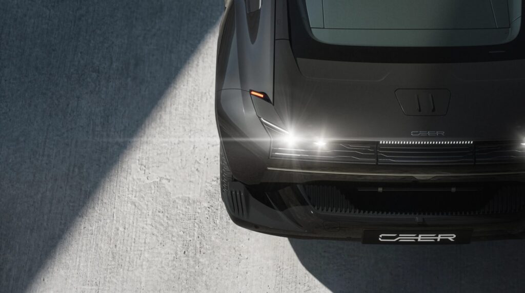 CEER Exobot Sedan Black Rear Architectural