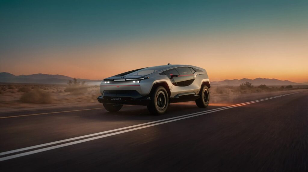 CEER Exobot SUV Silver Desert Drive