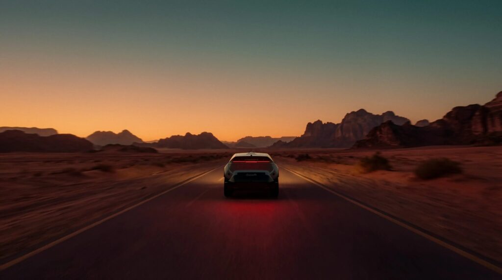 CEER Exobot SUV Silver Desert Road Rear