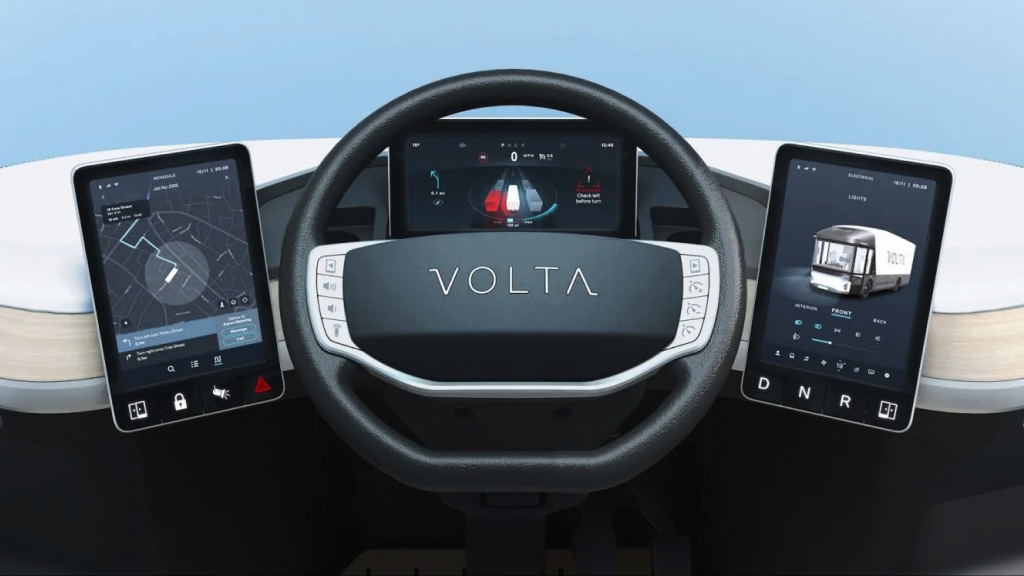 Volta Zero steering wheel and cockpit displays