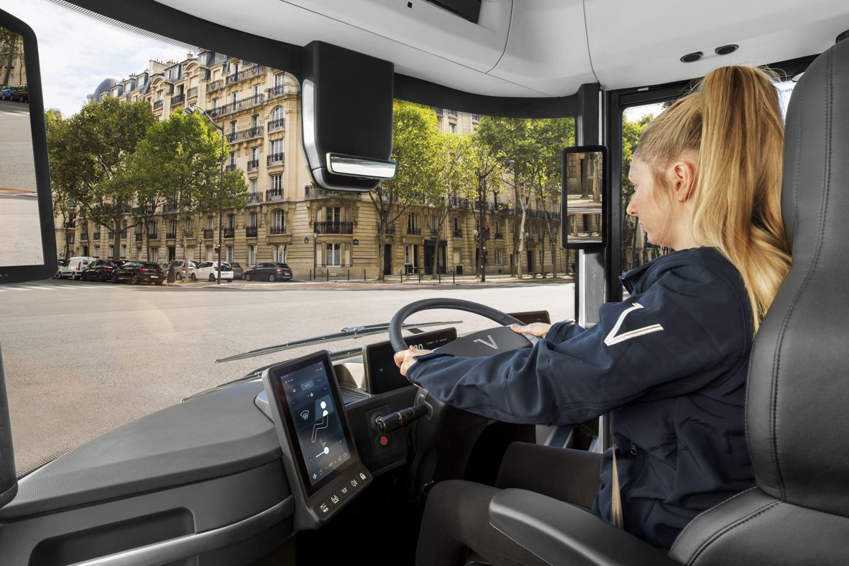 Volta Zero driver in the centre-seat cab