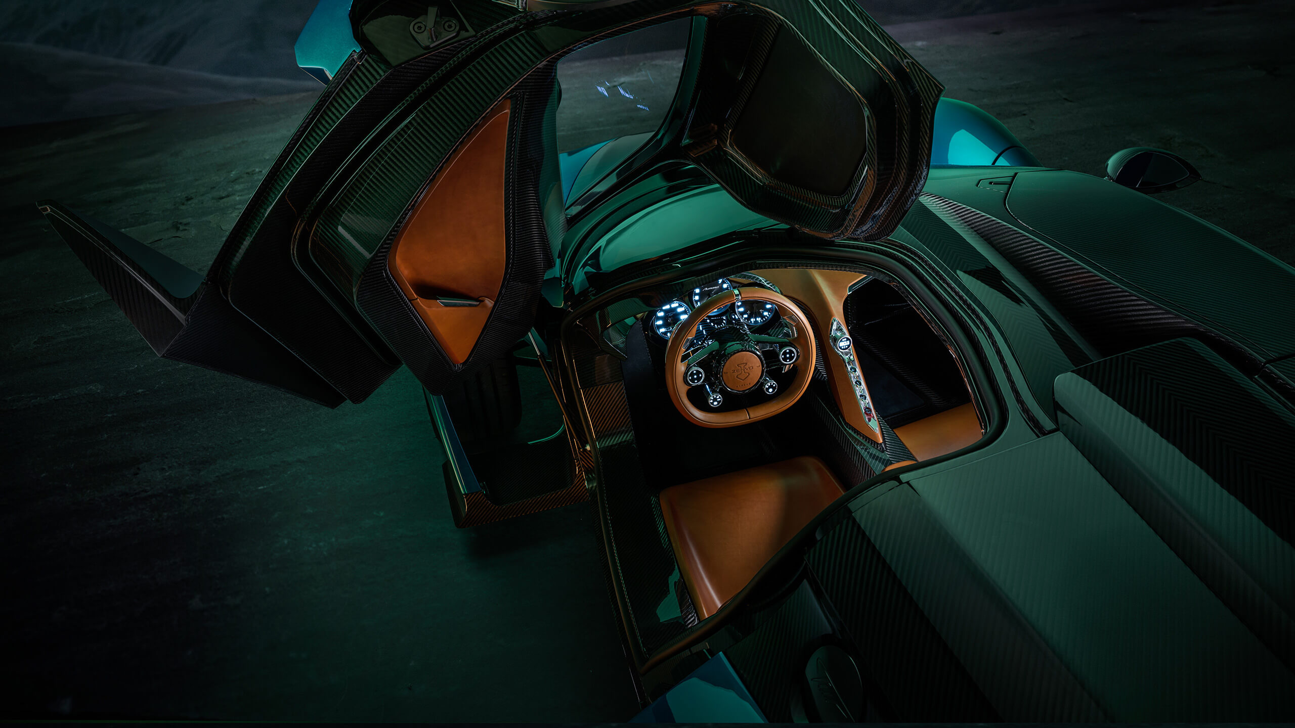 Zenvo Aurora cockpit from above