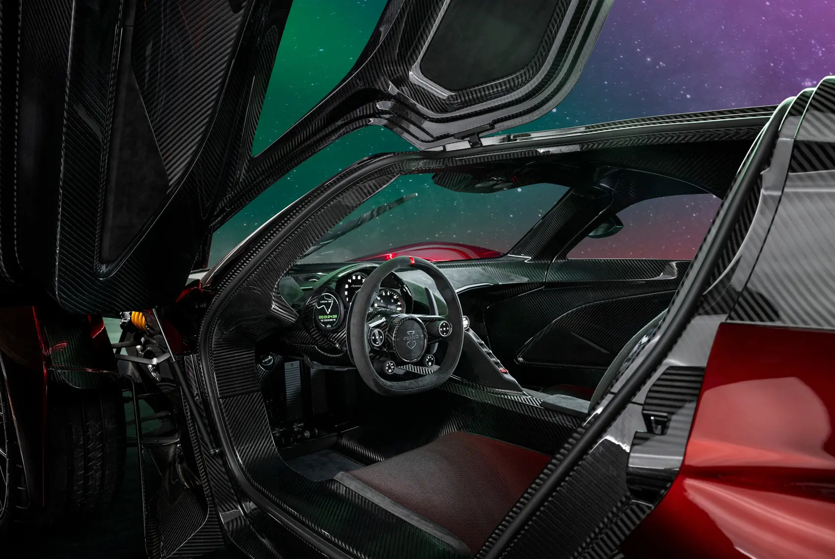 Zenvo Aurora interior with door open